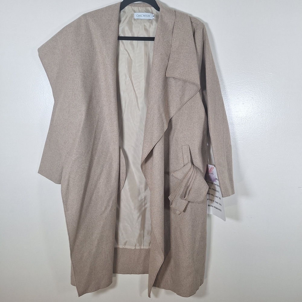 Chicwish Tan Open Front Coat